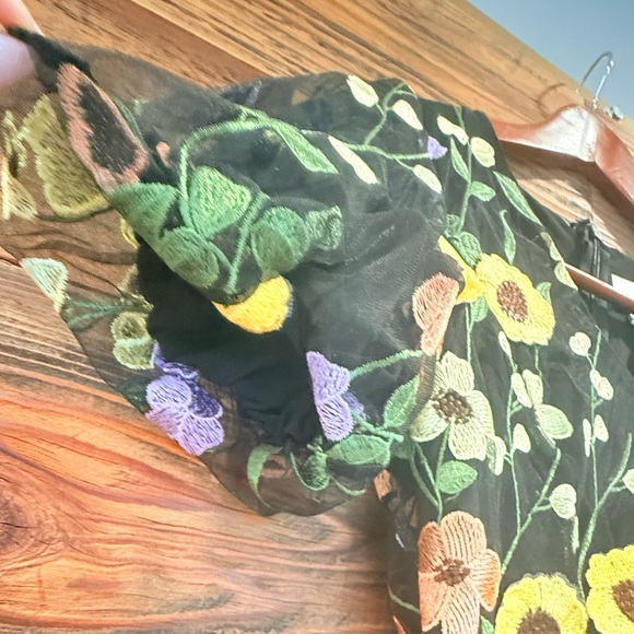 Adelyn Rae Multicolor Floral Mini Dress, 3D Flowers, NEW - Picture 11 of 16